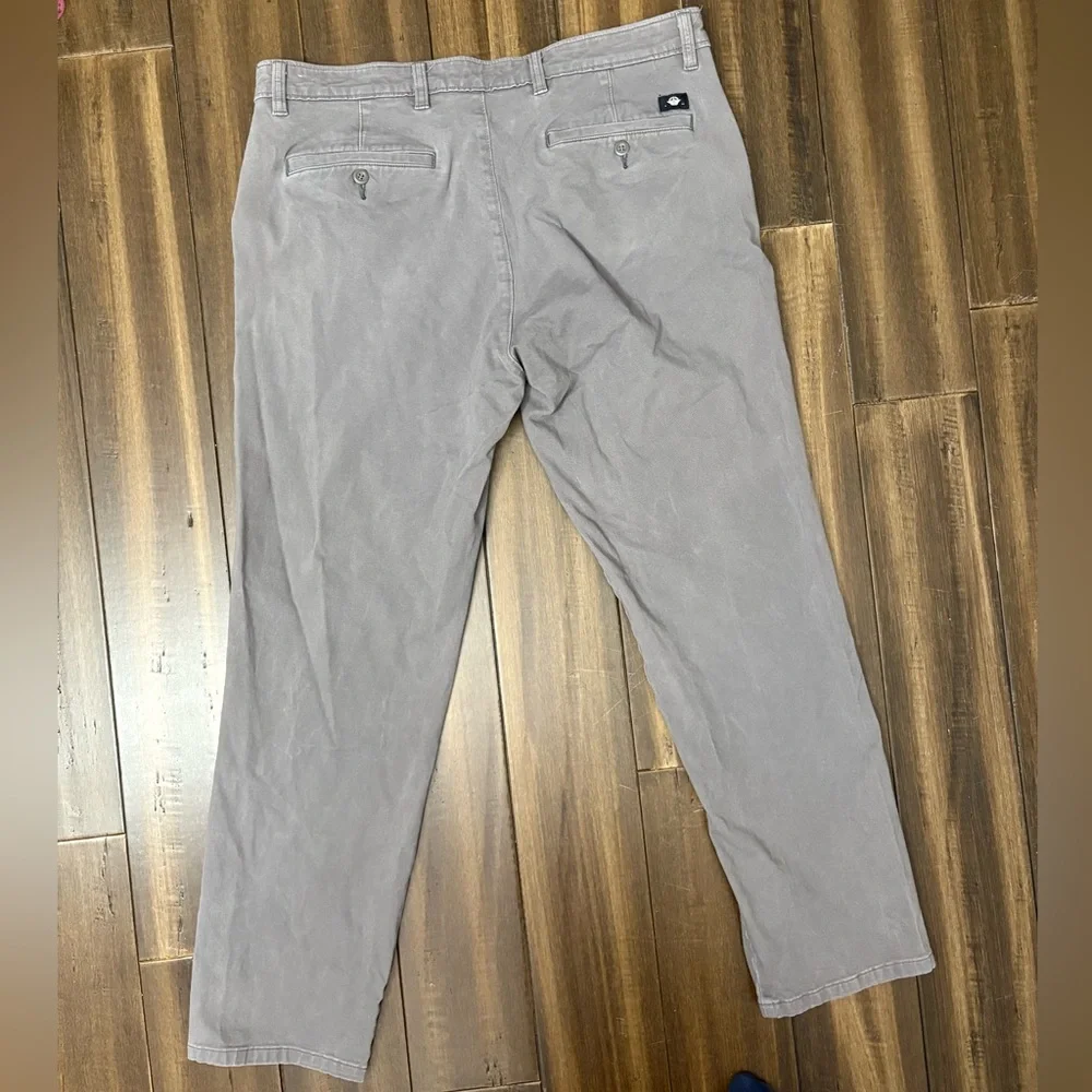 Dockers Men's Gray Chinos Slim/Coupe Sz 36x39 Pockets Casual Work Office Belt